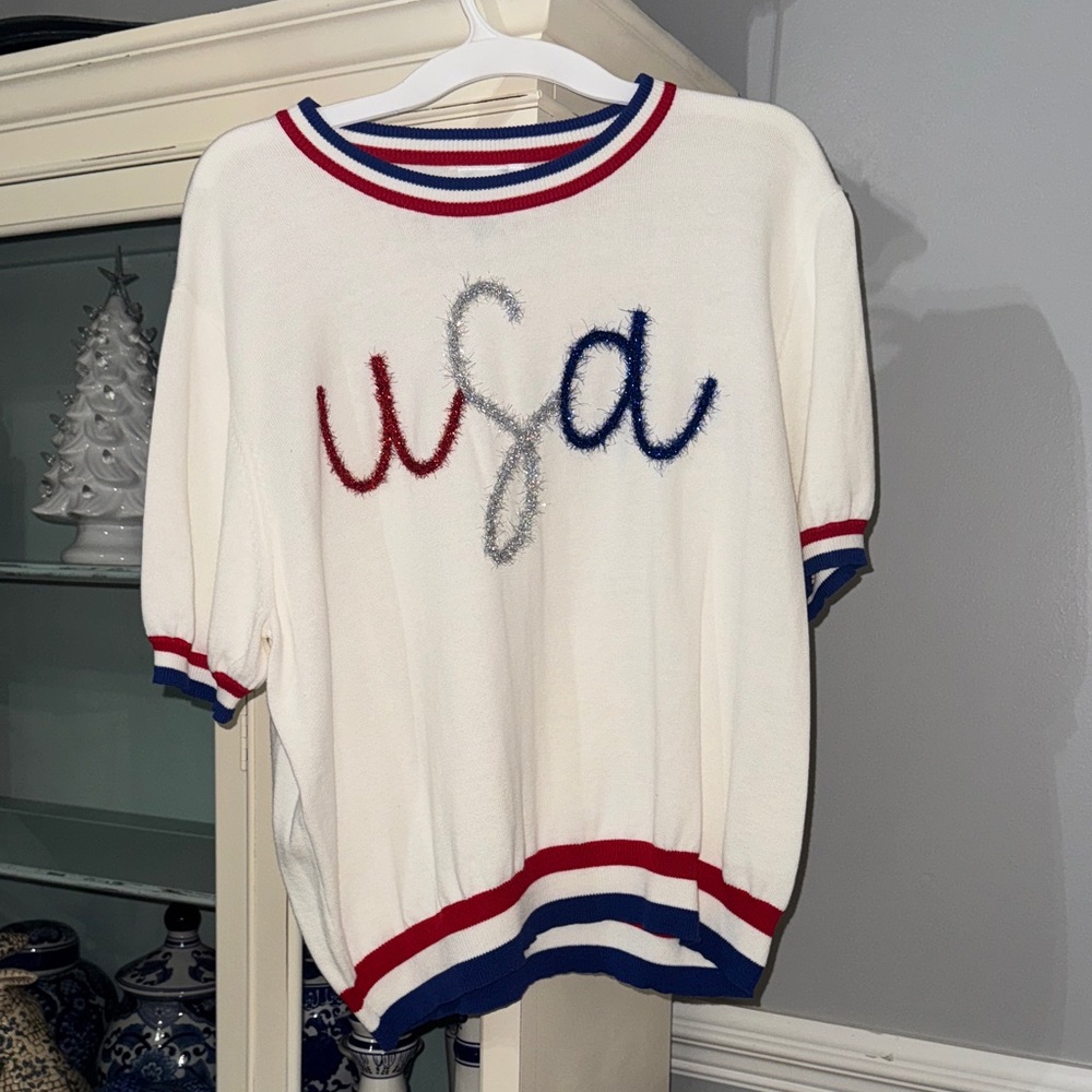 Queen of Sparkles USA Sweater Sz L
